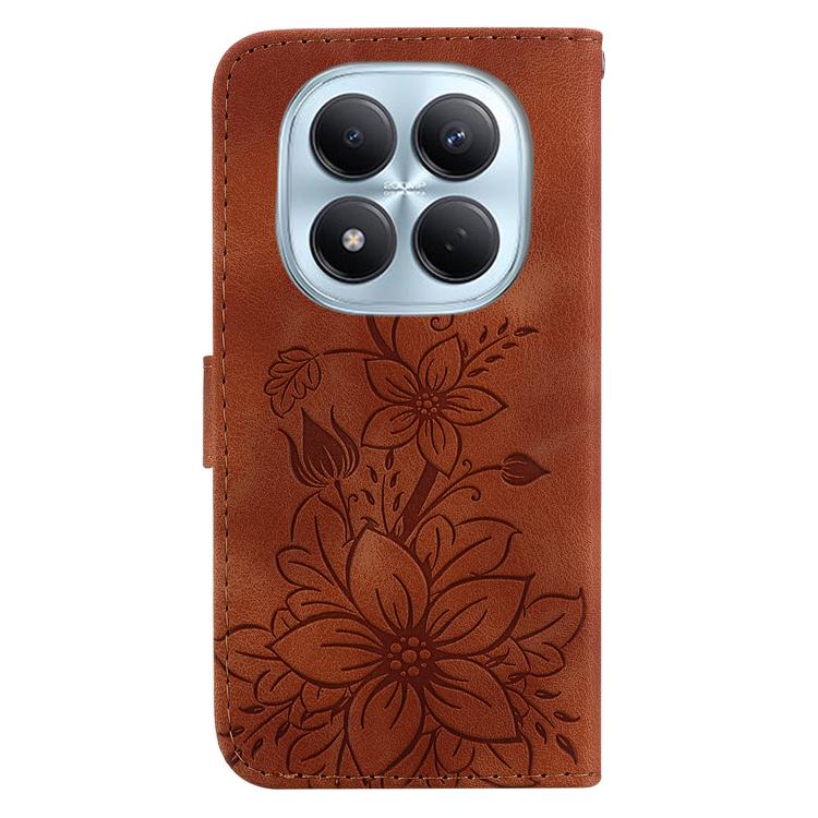 For Redmi Note 15 Pro 4G Global 163.2mm Lily Embossed Leather Phone Case