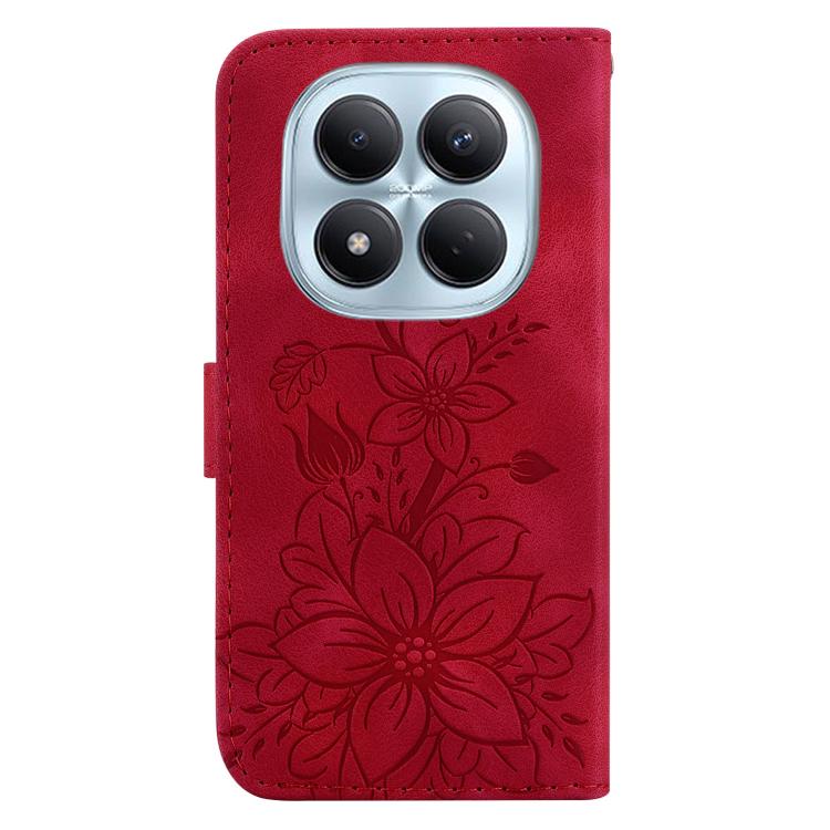 For Redmi Note 15 Pro 4G Global 163.2mm Lily Embossed Leather Phone Case