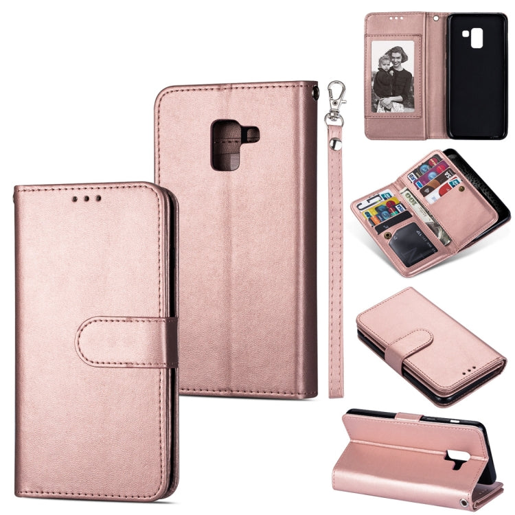 For Samsung Galaxy A6 (2018) Ultra-thin 9 Card Horizontal Flip Leather Case, with Card Slots & Holder & Lanyard