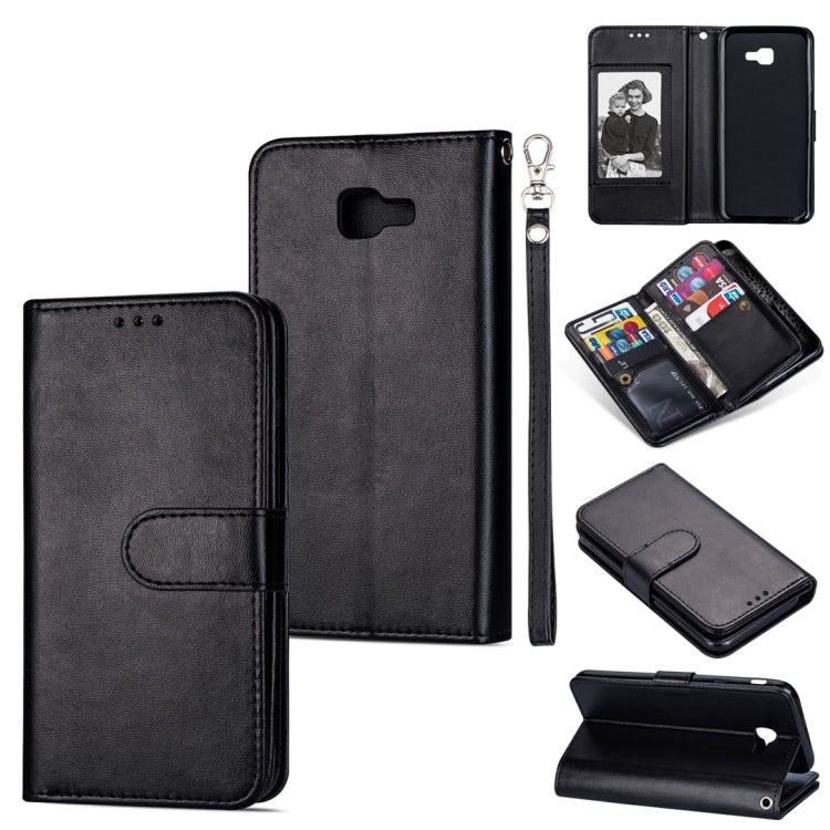 For Samsung Galaxy J4+ Ultra-thin 9 Card Horizontal Flip Leather Case, with Card Slots & Holder & Lanyard