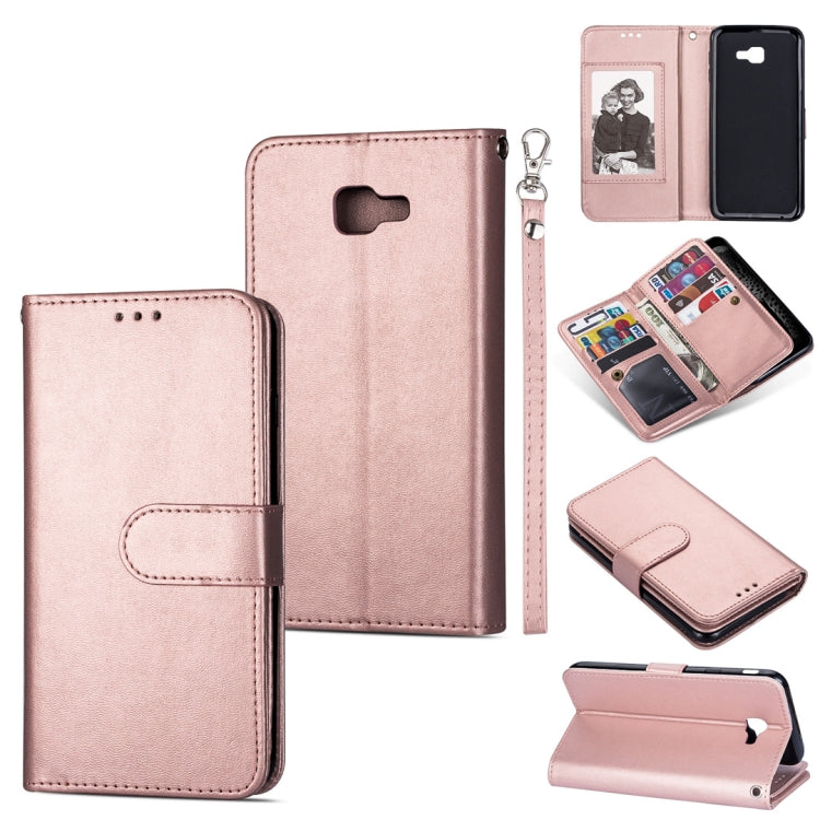 For Samsung Galaxy J4+ Ultra-thin 9 Card Horizontal Flip Leather Case, with Card Slots & Holder & Lanyard