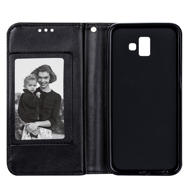 For Samsung Galaxy J6+ Ultra-thin 9 Card Horizontal Flip Leather Case, with Card Slots & Holder & Lanyard
