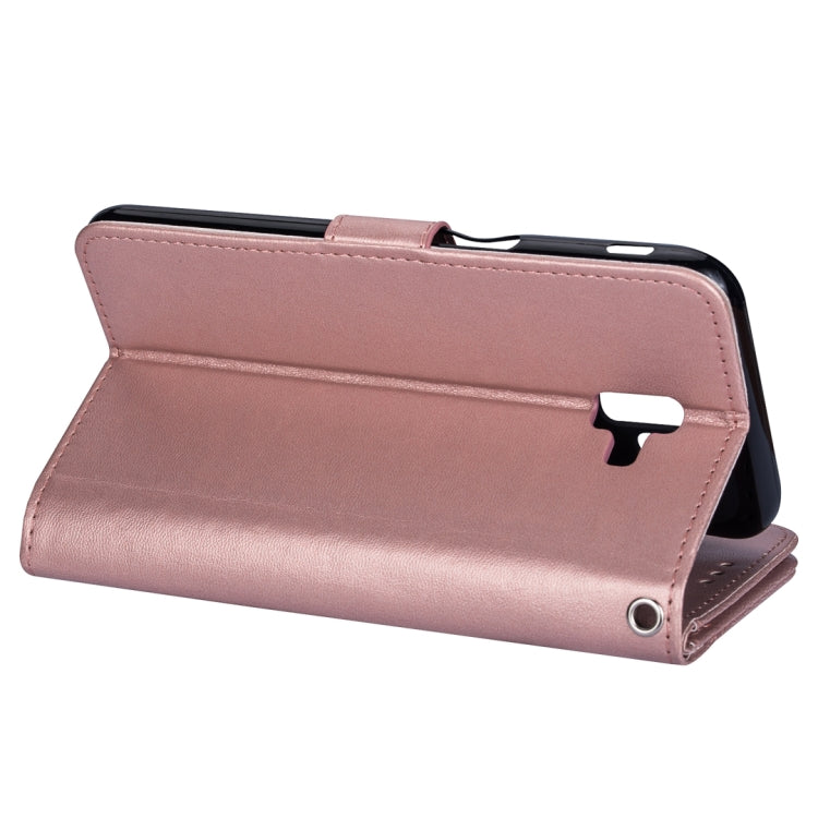 For Samsung Galaxy J6+ Ultra-thin 9 Card Horizontal Flip Leather Case, with Card Slots & Holder & Lanyard