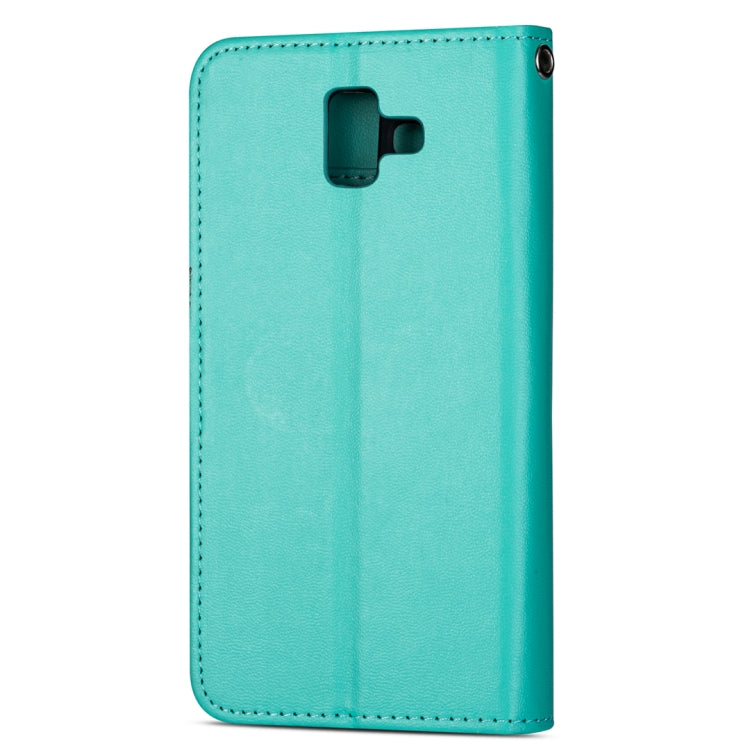 For Samsung Galaxy J6+ Ultra-thin 9 Card Horizontal Flip Leather Case, with Card Slots & Holder & Lanyard