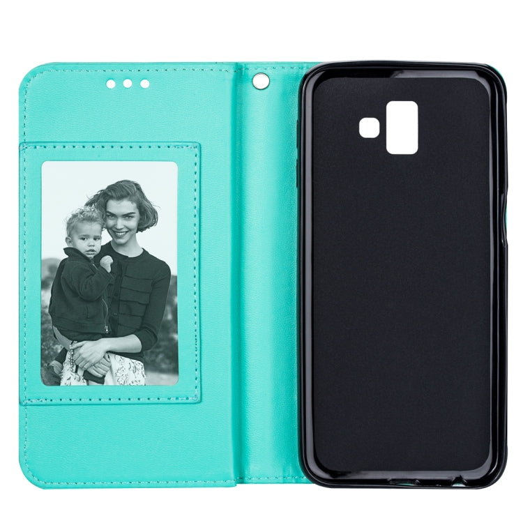 For Samsung Galaxy J6+ Ultra-thin 9 Card Horizontal Flip Leather Case, with Card Slots & Holder & Lanyard