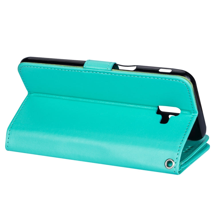 For Samsung Galaxy J6+ Ultra-thin 9 Card Horizontal Flip Leather Case, with Card Slots & Holder & Lanyard