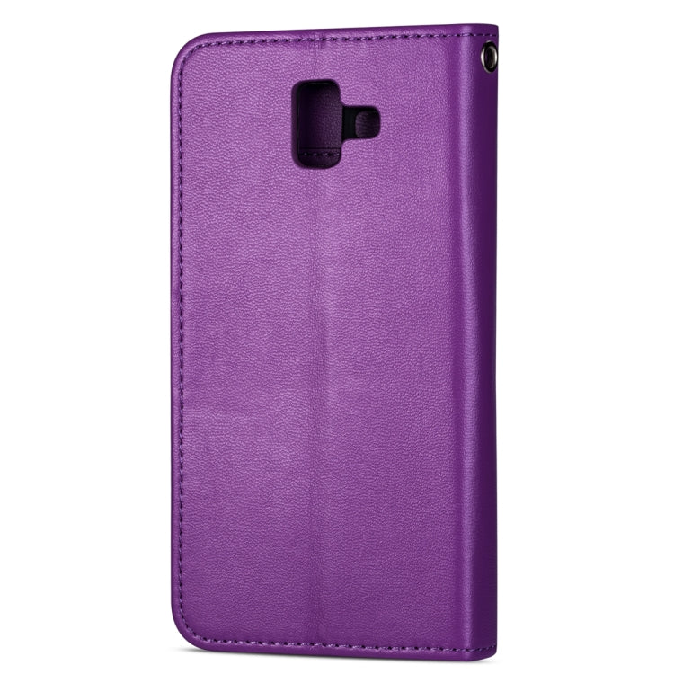 For Samsung Galaxy J6+ Ultra-thin 9 Card Horizontal Flip Leather Case, with Card Slots & Holder & Lanyard