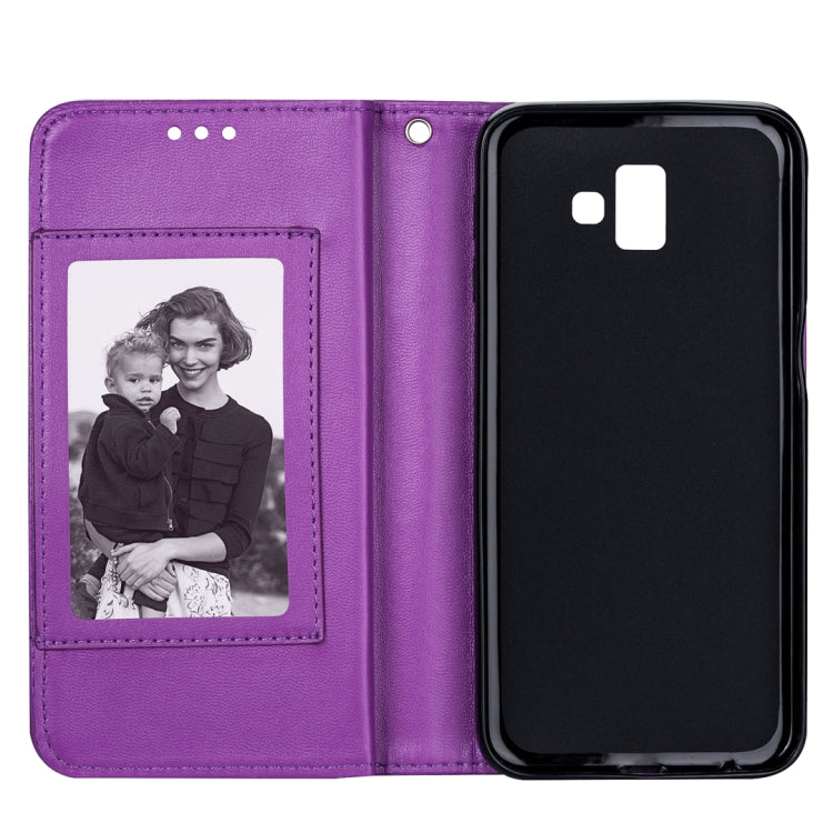 For Samsung Galaxy J6+ Ultra-thin 9 Card Horizontal Flip Leather Case, with Card Slots & Holder & Lanyard