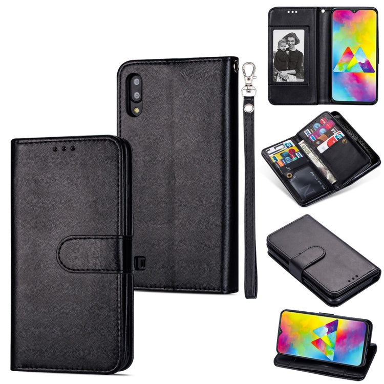 For Samsung Galaxy M10 Ultra-thin 9 Card Horizontal Flip Leather Case, with Card Slots & Holder & Lanyard