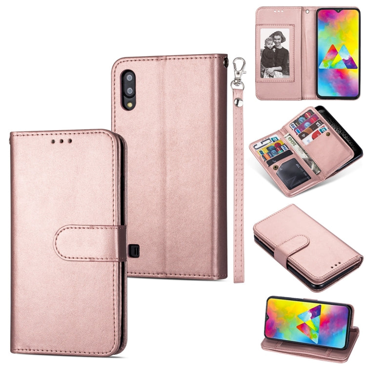 For Samsung Galaxy M10 Ultra-thin 9 Card Horizontal Flip Leather Case, with Card Slots & Holder & Lanyard