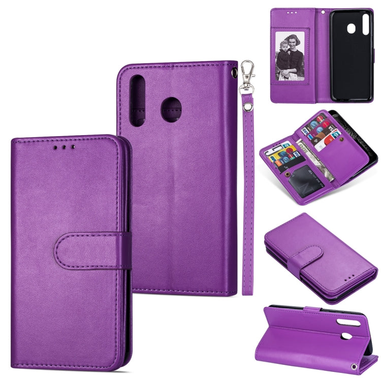 For Samsung Galaxy M30 Ultra-thin 9 Card Horizontal Flip Leather Case, with Card Slots & Holder & Lanyard