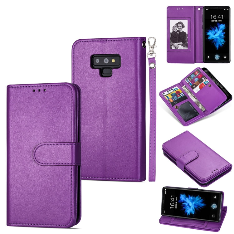 For Samsung Galaxy Note9 Ultra-thin 9 Card Horizontal Flip Leather Case, with Card Slots & Holder & Lanyard