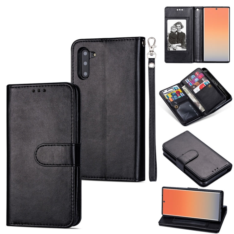 For Samsung Galaxy Note10 Ultra-thin 9 Card Horizontal Flip Leather Case, with Card Slots & Holder & Lanyard