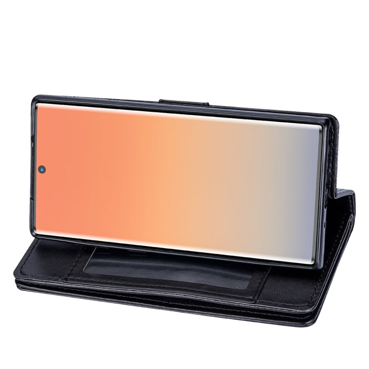 For Samsung Galaxy Note10 Ultra-thin 9 Card Horizontal Flip Leather Case, with Card Slots & Holder & Lanyard
