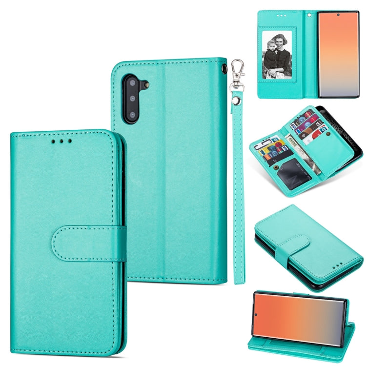 For Samsung Galaxy Note10 Ultra-thin 9 Card Horizontal Flip Leather Case, with Card Slots & Holder & Lanyard