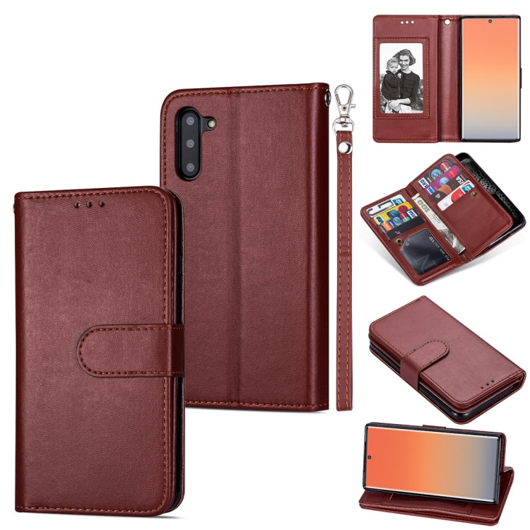 For Samsung Galaxy Note10 Ultra-thin 9 Card Horizontal Flip Leather Case, with Card Slots & Holder & Lanyard