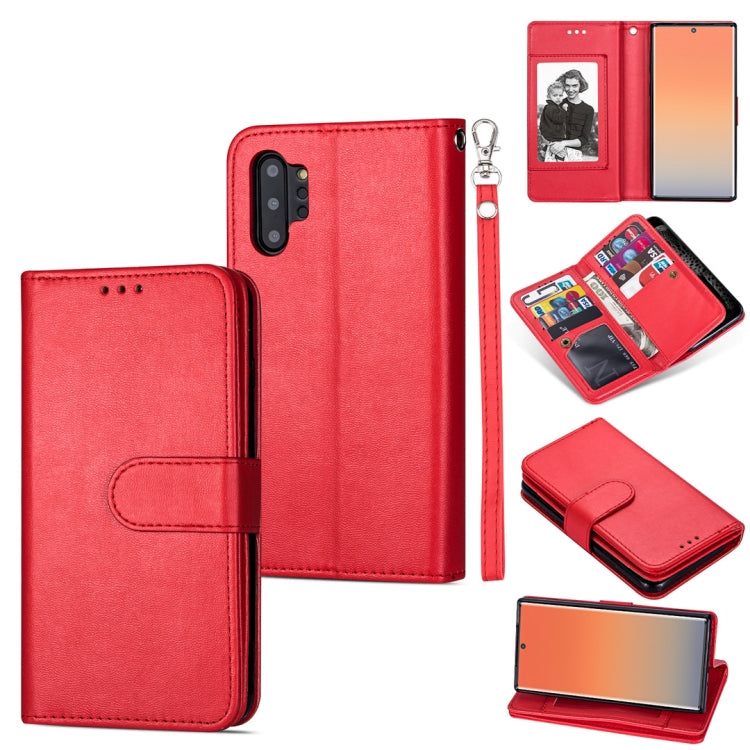For Samsung Galaxy Note10+ Ultra-thin 9 Card Horizontal Flip Leather Case, with Card Slots & Holder & Lanyard