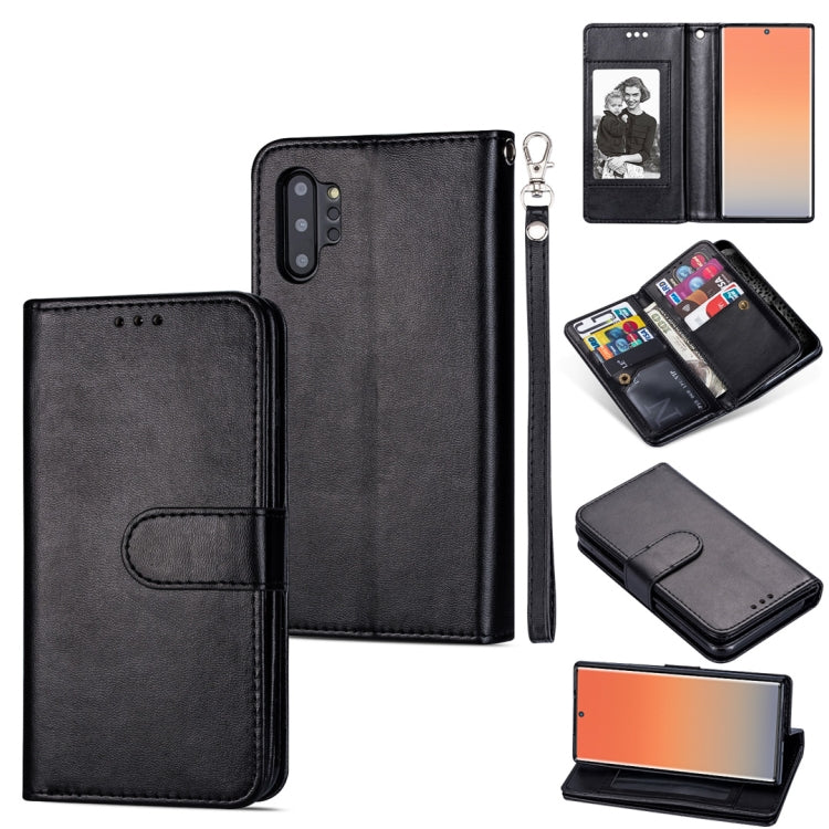 For Samsung Galaxy Note10+ Ultra-thin 9 Card Horizontal Flip Leather Case, with Card Slots & Holder & Lanyard