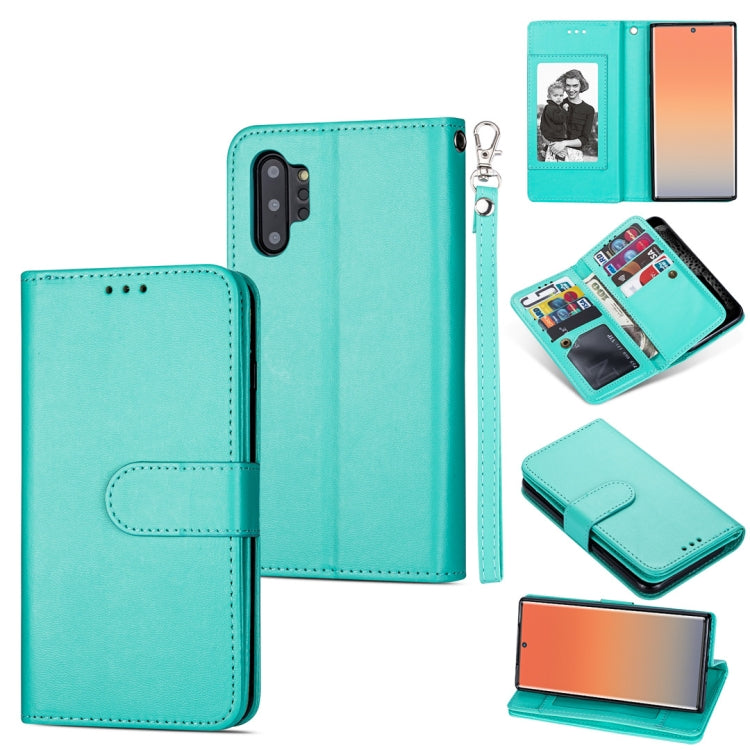 For Samsung Galaxy Note10+ Ultra-thin 9 Card Horizontal Flip Leather Case, with Card Slots & Holder & Lanyard