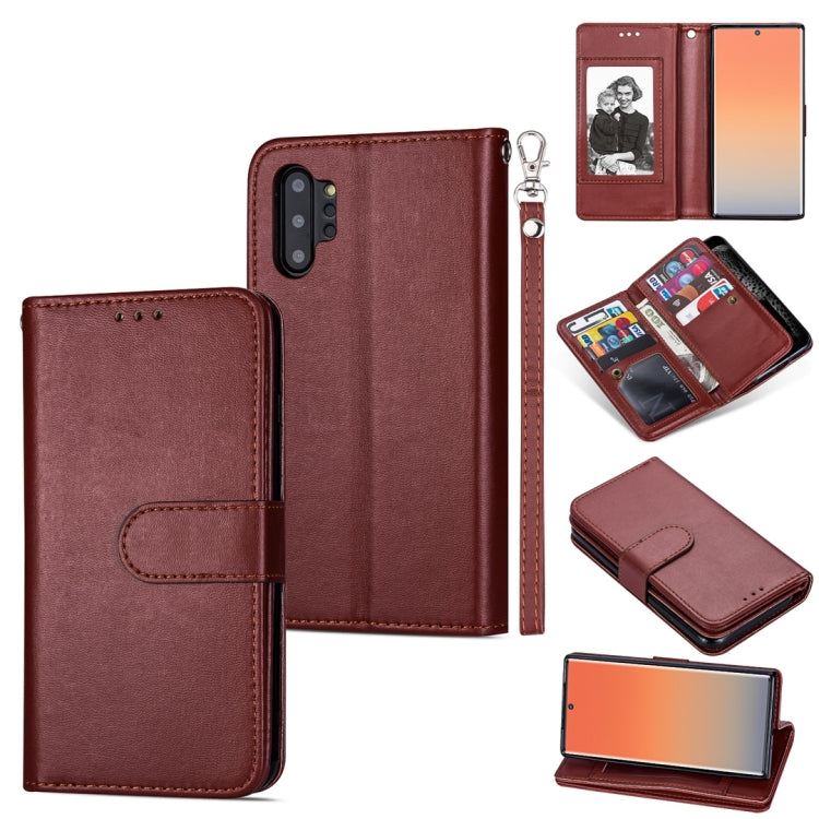 For Samsung Galaxy Note10+ Ultra-thin 9 Card Horizontal Flip Leather Case, with Card Slots & Holder & Lanyard