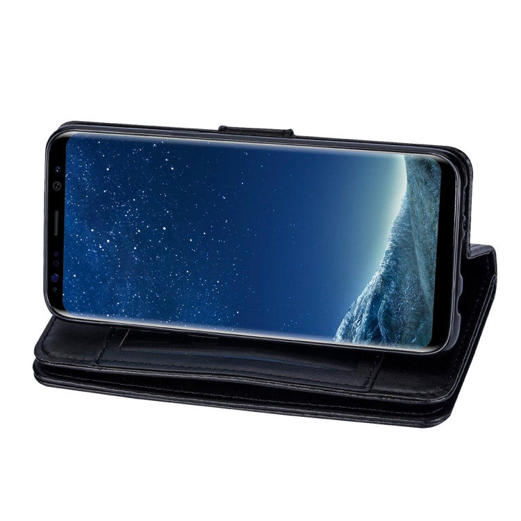 For Samsung Galaxy S8 Ultra-thin 9 Card Horizontal Flip Leather Case, with Card Slots & Holder & Lanyard