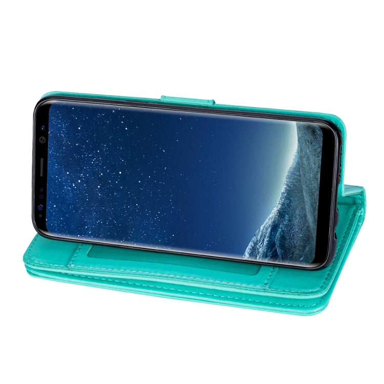 For Samsung Galaxy S8 Ultra-thin 9 Card Horizontal Flip Leather Case, with Card Slots & Holder & Lanyard