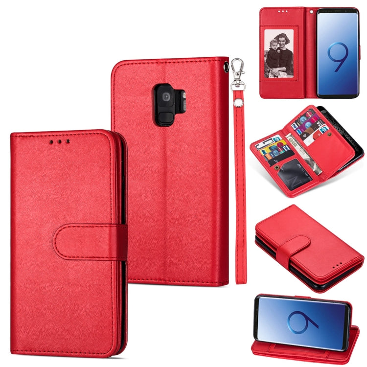 For Samsung Galaxy S9 Ultra-thin 9 Card Horizontal Flip Leather Case, with Card Slots & Holder & Lanyard