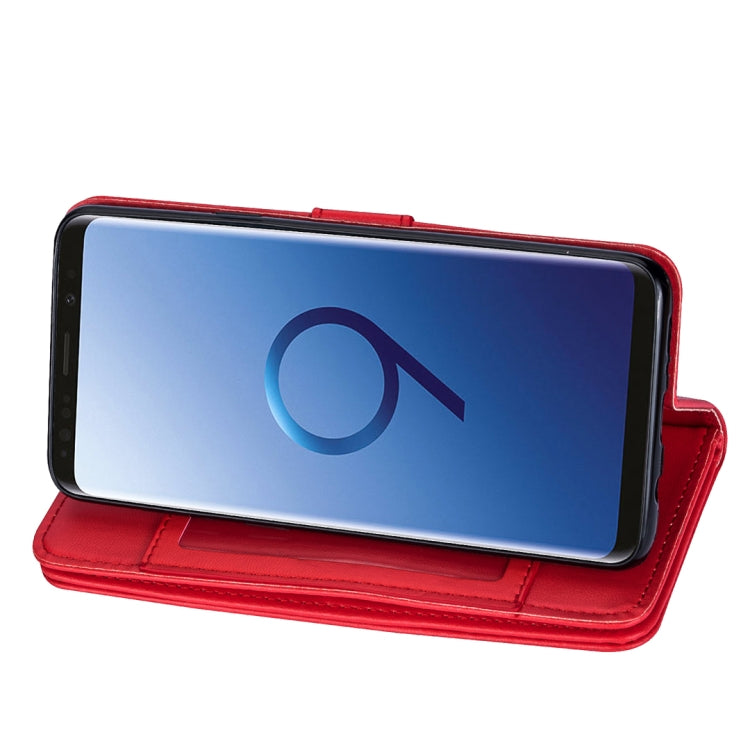For Samsung Galaxy S9 Ultra-thin 9 Card Horizontal Flip Leather Case, with Card Slots & Holder & Lanyard
