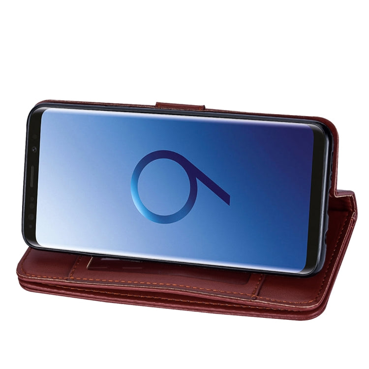 For Samsung Galaxy S9 Ultra-thin 9 Card Horizontal Flip Leather Case, with Card Slots & Holder & Lanyard