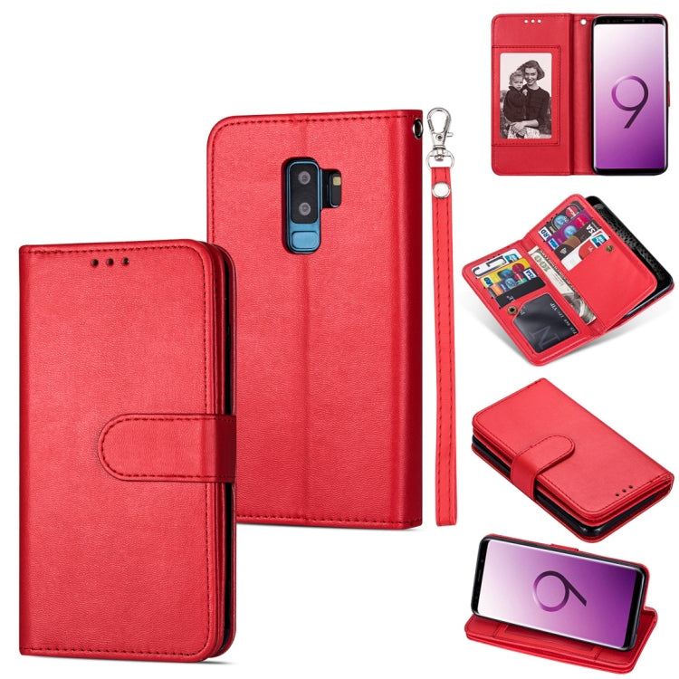 For Samsung Galaxy S9+ Ultra-thin 9 Card Horizontal Flip Leather Case, with Card Slots & Holder & Lanyard