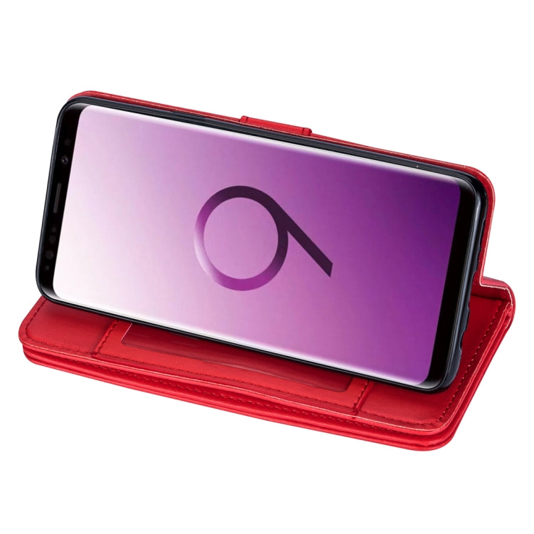 For Samsung Galaxy S9+ Ultra-thin 9 Card Horizontal Flip Leather Case, with Card Slots & Holder & Lanyard