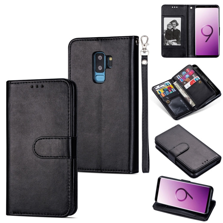 For Samsung Galaxy S9+ Ultra-thin 9 Card Horizontal Flip Leather Case, with Card Slots & Holder & Lanyard