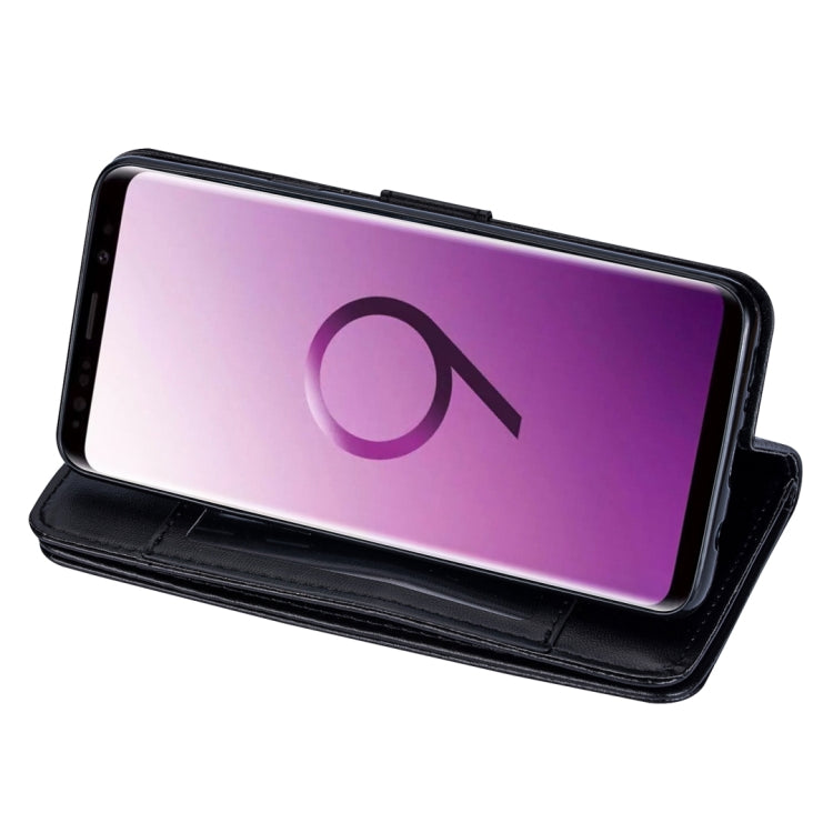 For Samsung Galaxy S9+ Ultra-thin 9 Card Horizontal Flip Leather Case, with Card Slots & Holder & Lanyard