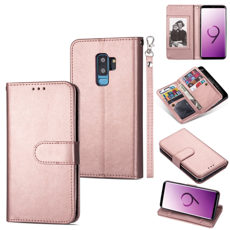 For Samsung Galaxy S9+ Ultra-thin 9 Card Horizontal Flip Leather Case, with Card Slots & Holder & Lanyard