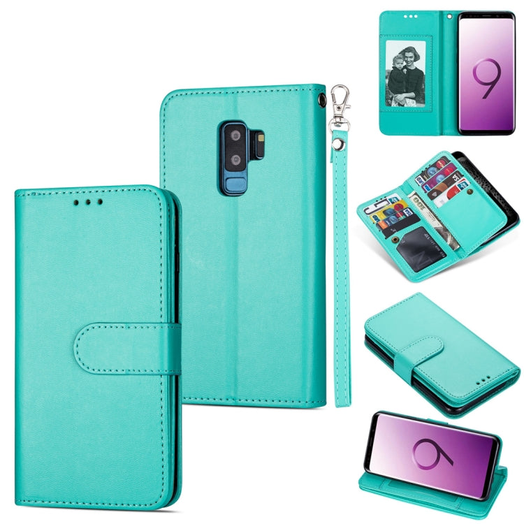 For Samsung Galaxy S9+ Ultra-thin 9 Card Horizontal Flip Leather Case, with Card Slots & Holder & Lanyard