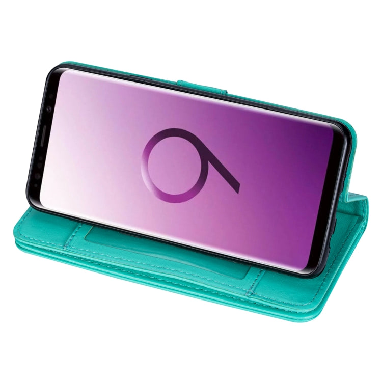 For Samsung Galaxy S9+ Ultra-thin 9 Card Horizontal Flip Leather Case, with Card Slots & Holder & Lanyard