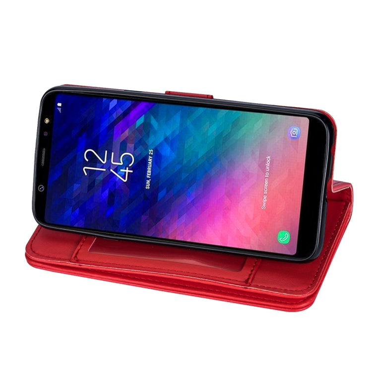For Samsung Galaxy A6+ (2018) Ultra-thin 9 Card Horizontal Flip Leather Case, with Card Slots & Holder & Lanyard