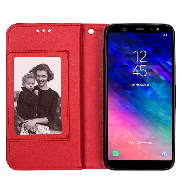 For Samsung Galaxy A6+ (2018) Ultra-thin 9 Card Horizontal Flip Leather Case, with Card Slots & Holder & Lanyard
