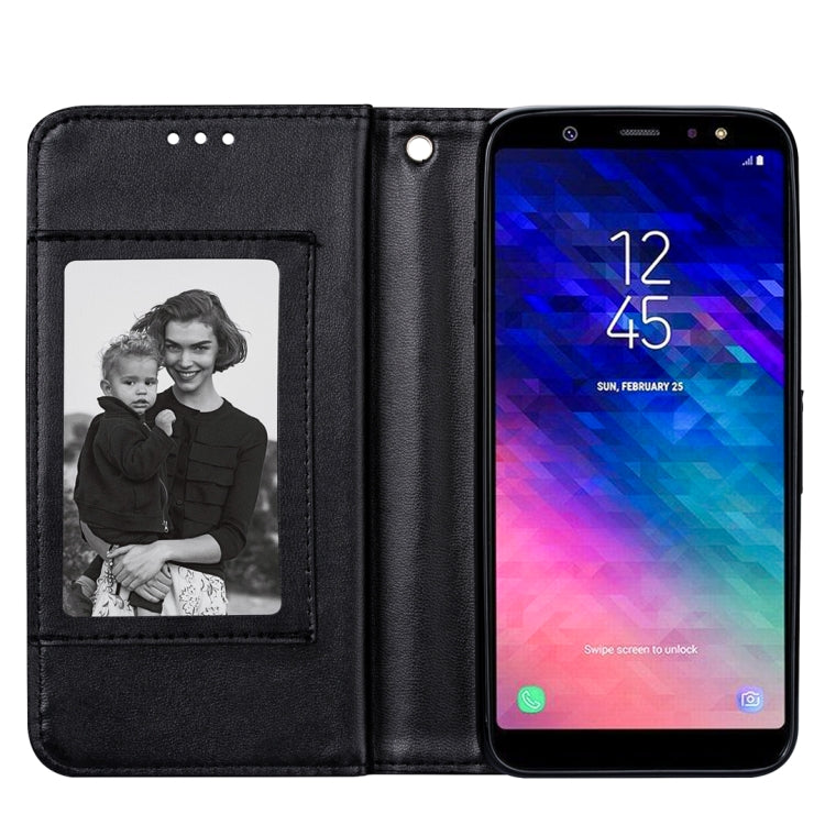 For Samsung Galaxy A6+ (2018) Ultra-thin 9 Card Horizontal Flip Leather Case, with Card Slots & Holder & Lanyard