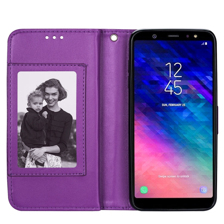 For Samsung Galaxy A6+ (2018) Ultra-thin 9 Card Horizontal Flip Leather Case, with Card Slots & Holder & Lanyard