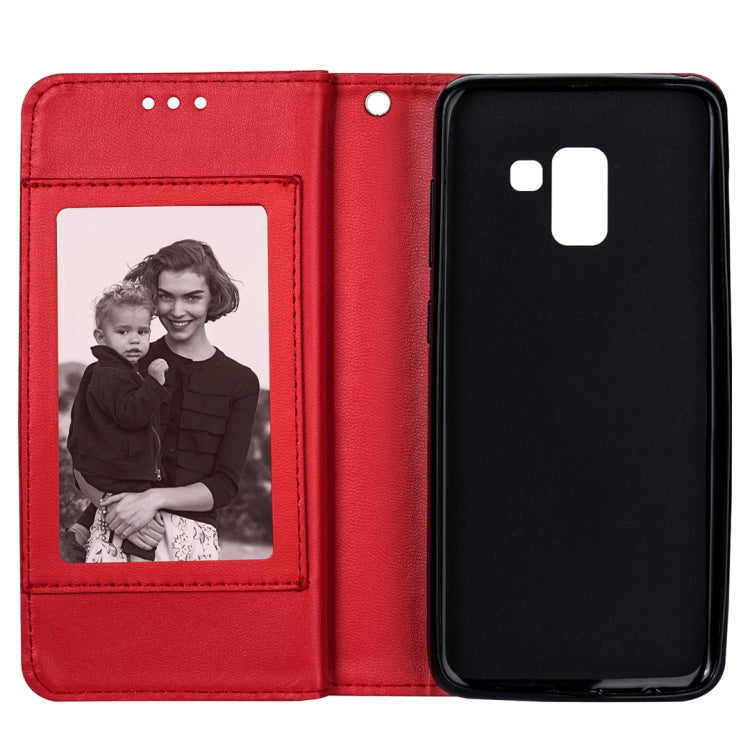 For Samsung Galaxy A8 (2018) Ultra-thin 9 Card Horizontal Flip Leather Case, with Card Slots & Holder & Lanyard