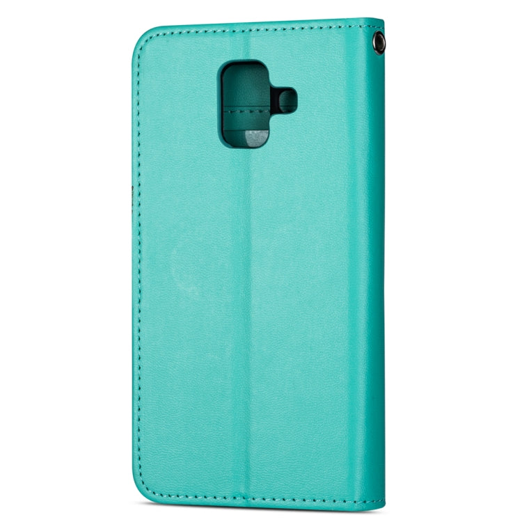 For Samsung Galaxy A8 (2018) Ultra-thin 9 Card Horizontal Flip Leather Case, with Card Slots & Holder & Lanyard