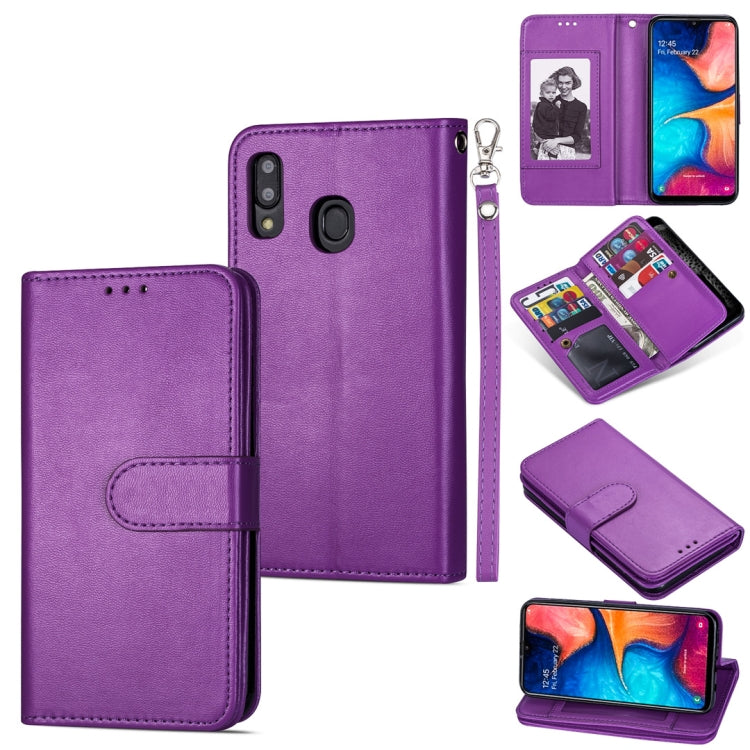 For Samsung Galaxy A30 Ultra-thin 9 Card Horizontal Flip Leather Case, with Card Slots & Holder & Lanyard