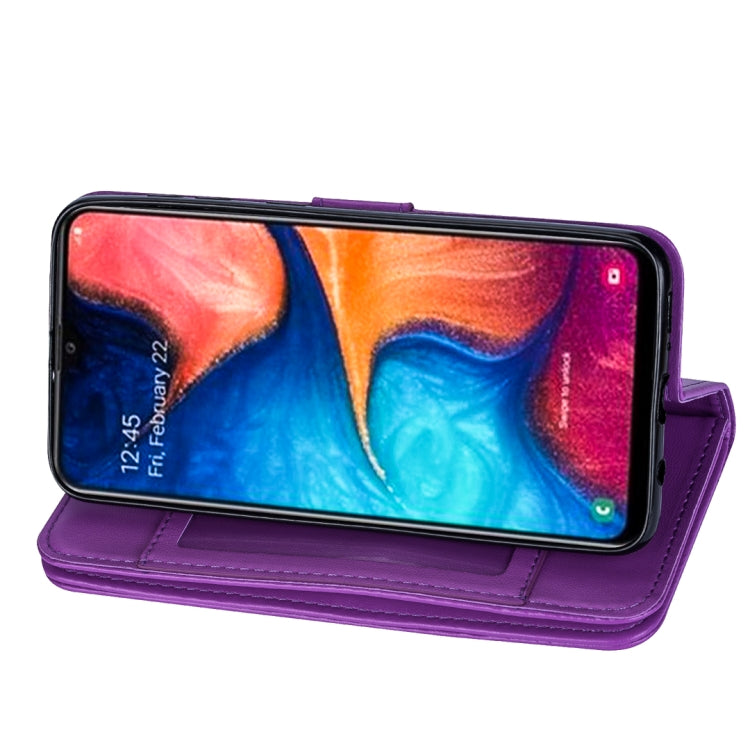 For Samsung Galaxy A30 Ultra-thin 9 Card Horizontal Flip Leather Case, with Card Slots & Holder & Lanyard