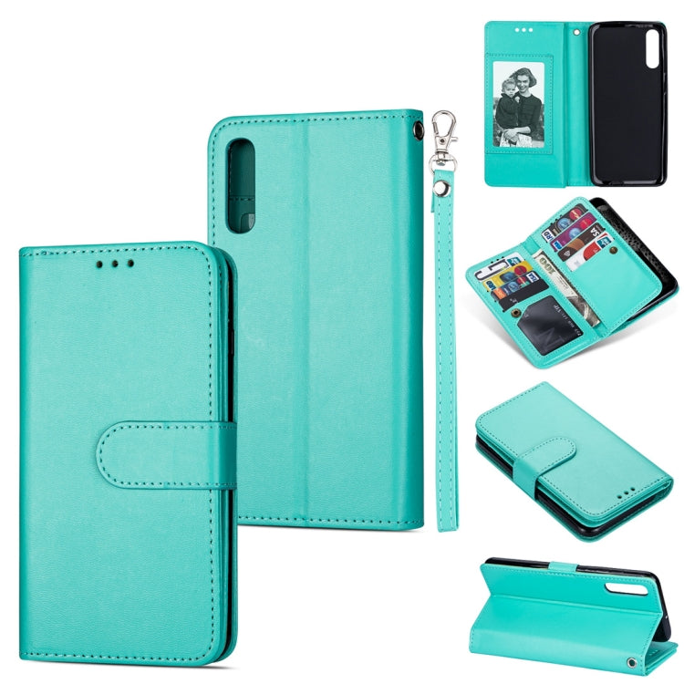For Samsung Galaxy A70  Ultra-thin 9 Card Horizontal Flip Leather Case, with Card Slots & Holder & Lanyard