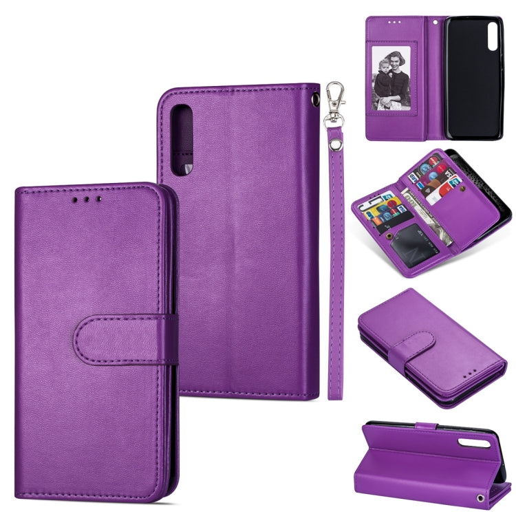 For Samsung Galaxy A70  Ultra-thin 9 Card Horizontal Flip Leather Case, with Card Slots & Holder & Lanyard