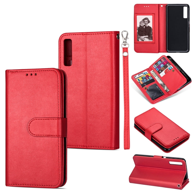 For Samsung Galaxy A7 (2018) Ultra-thin 9 Card Horizontal Flip Leather Case, with Card Slots & Holder & Lanyard