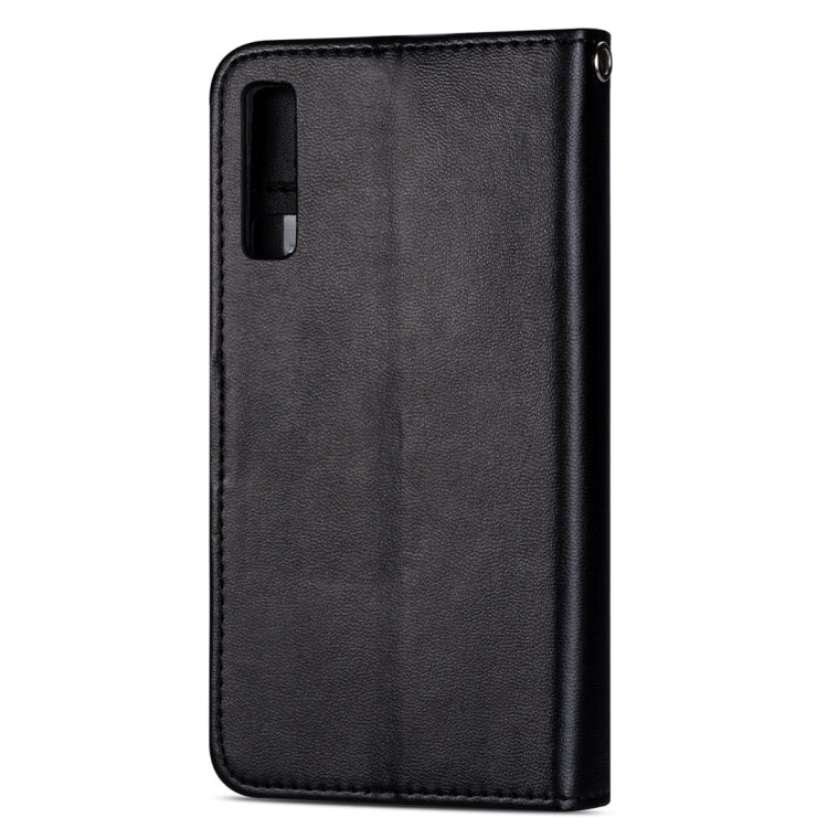 For Samsung Galaxy A7 (2018) Ultra-thin 9 Card Horizontal Flip Leather Case, with Card Slots & Holder & Lanyard