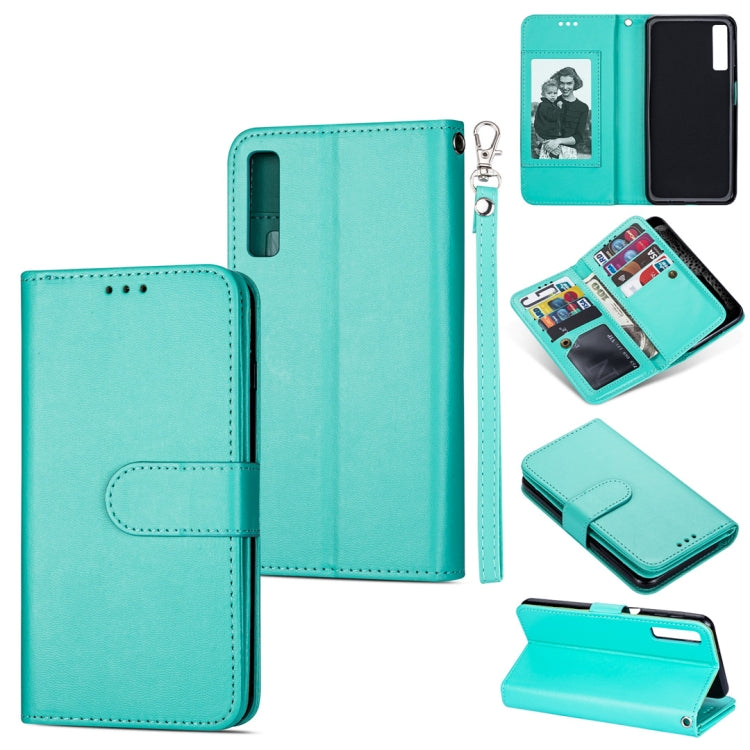For Samsung Galaxy J3 (2018) Ultra-thin 9 Card Horizontal Flip Leather Case, with Card Slots & Holder & Lanyard