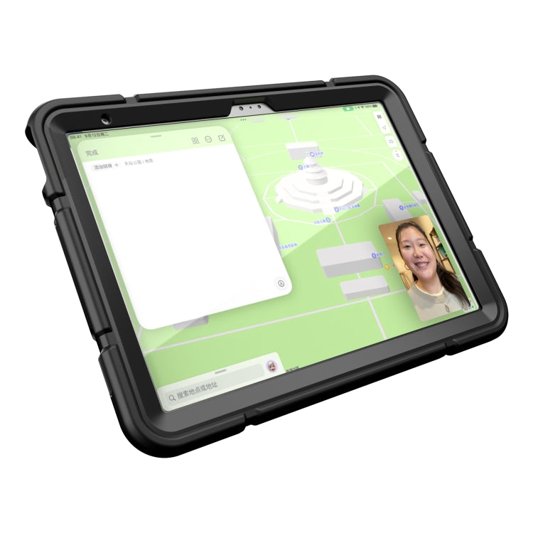 For iPad 2025 / 2022 Armor Holder Silicone Hybrid PC Tablet Case